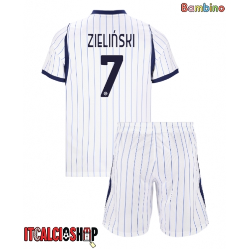 Inter Milan Piotr Zielinski #7 Seconda Maglia Bambino 2026-27 Manica Corta (+ Pantaloni corti)